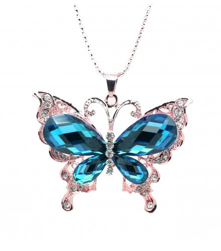 N684 - Blue Butterfly Necklace